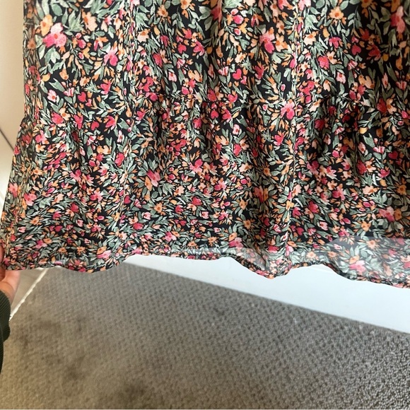 BB Dakota Steve Madden Black Ditsy Floral Ruffle Tiered Sleeveless Midi Dress - Picture 4 of 14